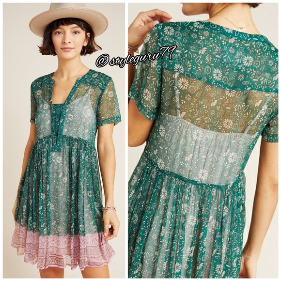 NWT, Anthropologie, Adrian Sheer Tunic Dress - Picture 2 of 2